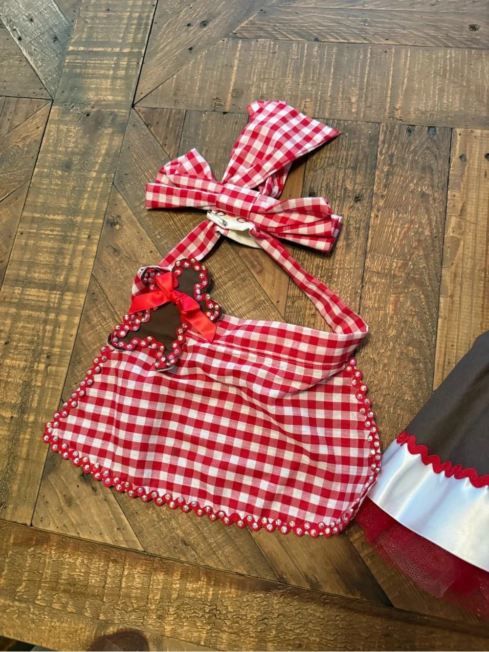 Weissman Brown, Red & White Girls' Dance Costume Dress